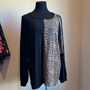 Leopard Print Color Blocked Tee | Boohoo | 24